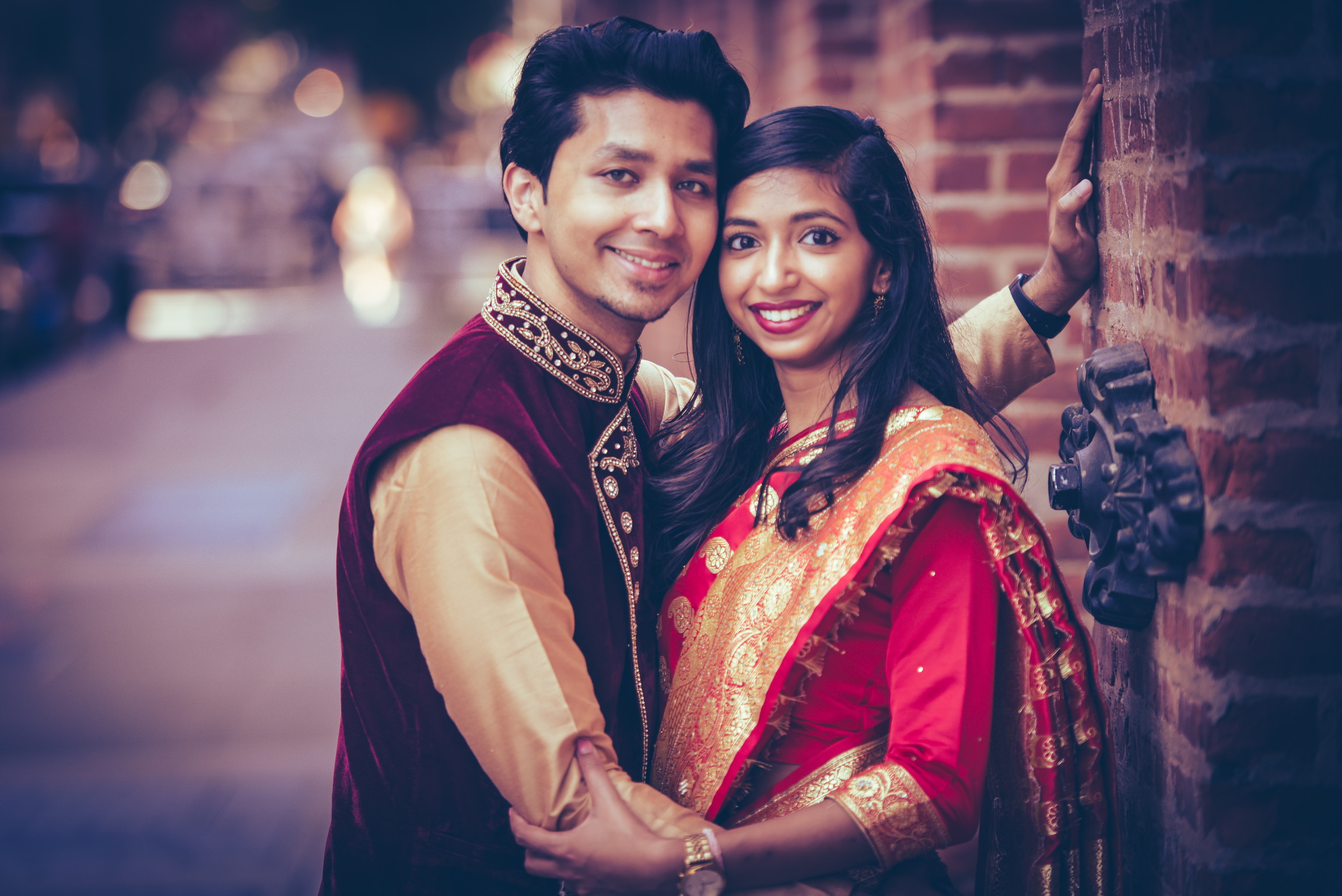 Adil Aziz and Kavita Bahadur in traditional attire