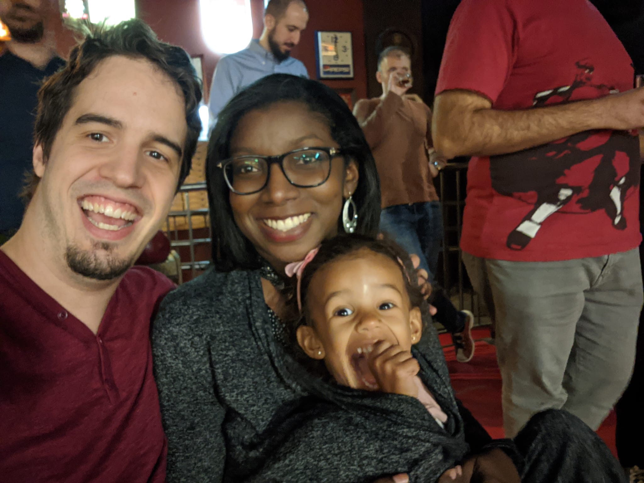 Nicolas Vansnick and Adalia Leander with their young daughter