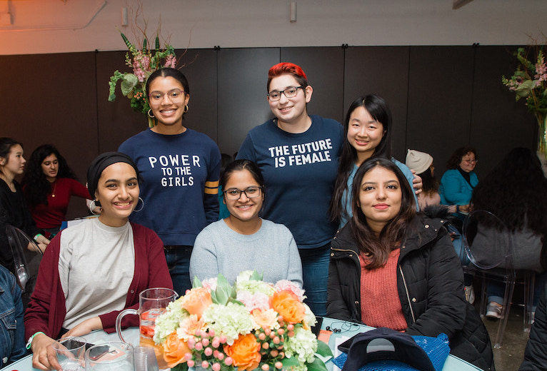 group of women students at Women in STEM summit